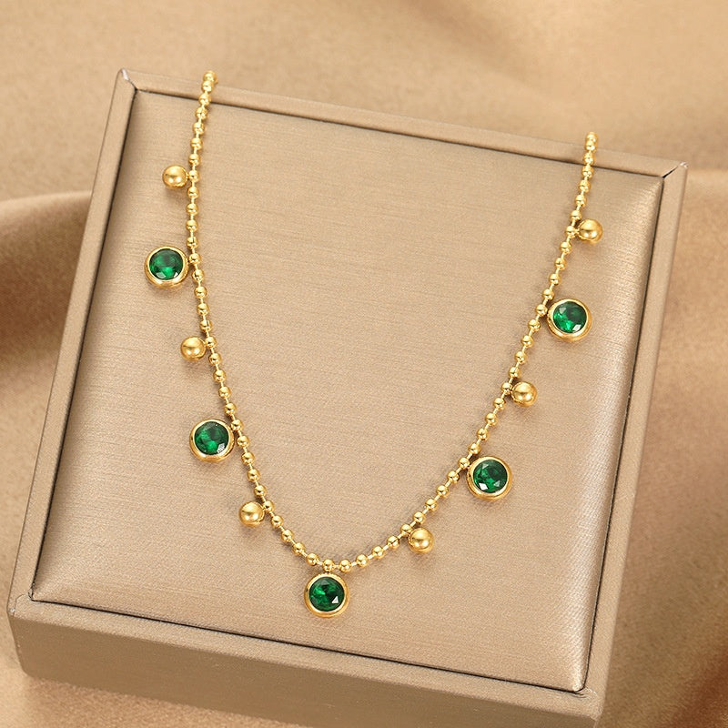 Floating Emerald Crystal Necklace