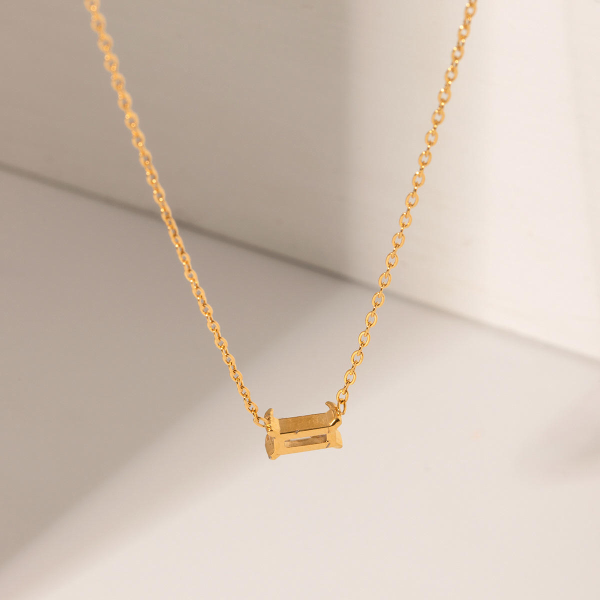 Golden Prism Baguette Necklace