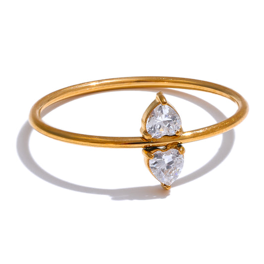 Embracing Twin Hearts Ring