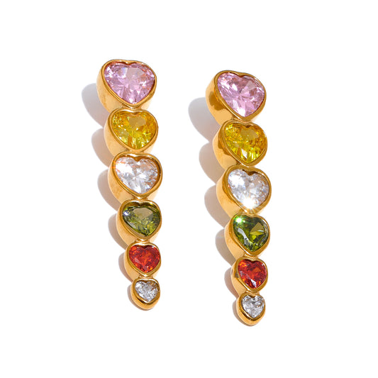 Rainbow Heart Drop Hangings
