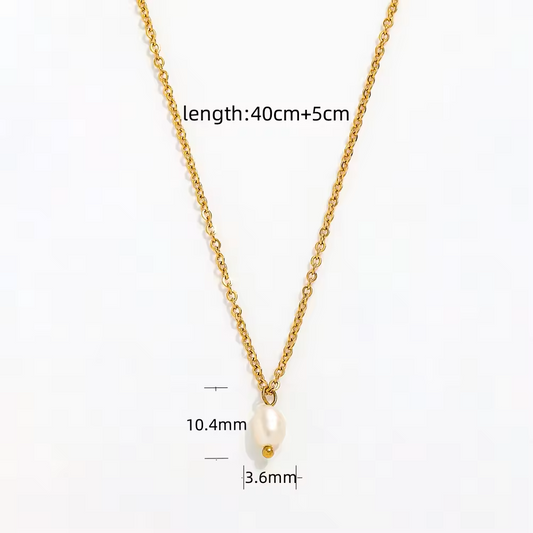 18k Gold Plated Real Natural Freshwater Pearl Necklace