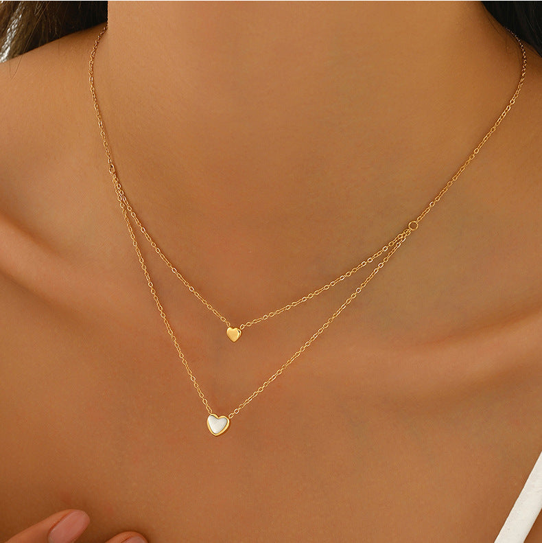 Twin Hearts Layered Necklace