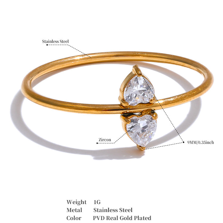 Embracing Twin Hearts Ring