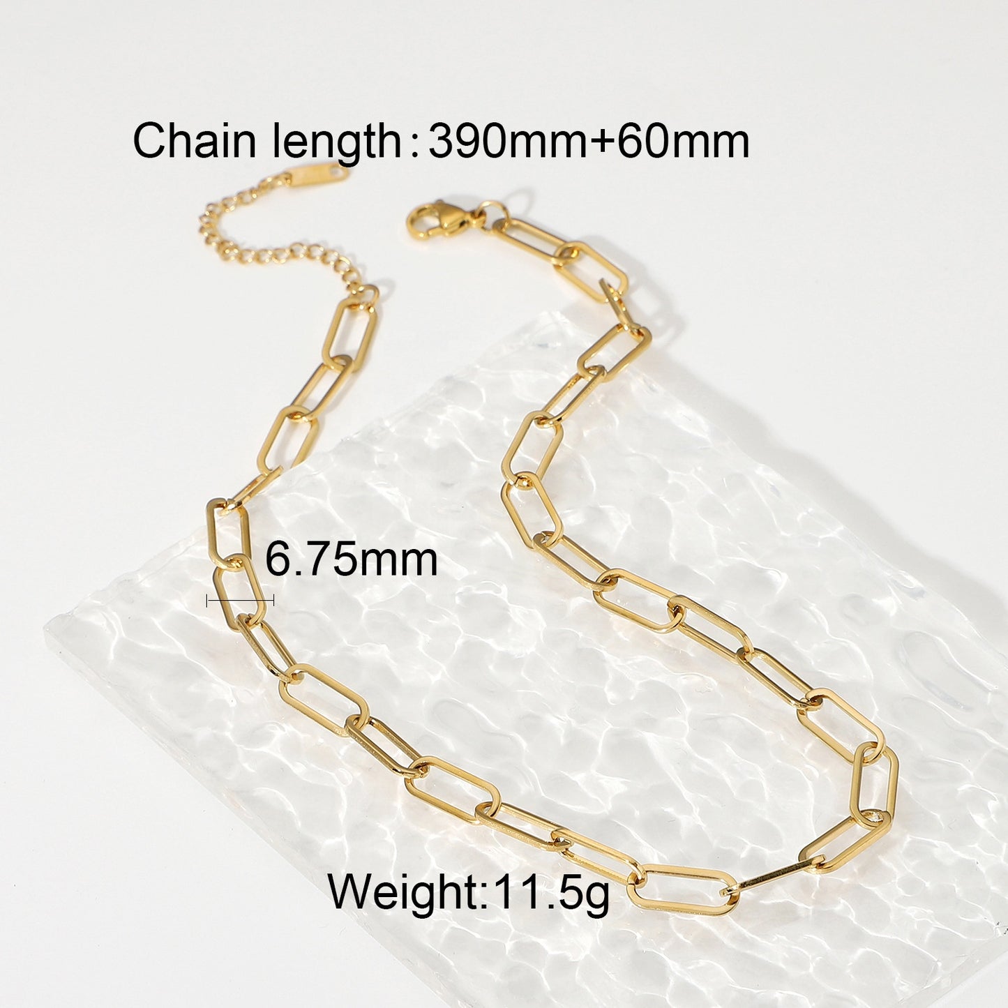 18K Gold Filled Paper Clip Link Chain Necklace