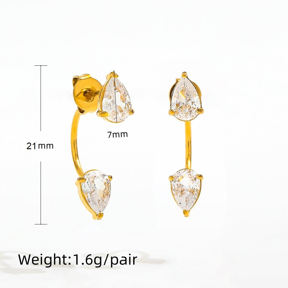 Teardrop Crystal Ear Jacket Earrings