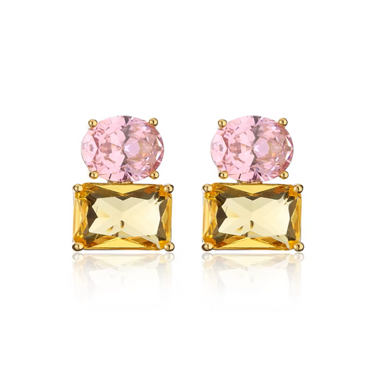 18k Gold Plated Luxury Crystal Ear Studs