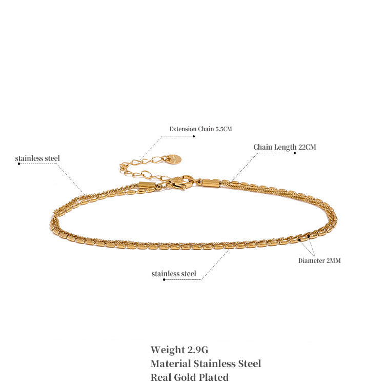 Dainty Double Chain Anklet