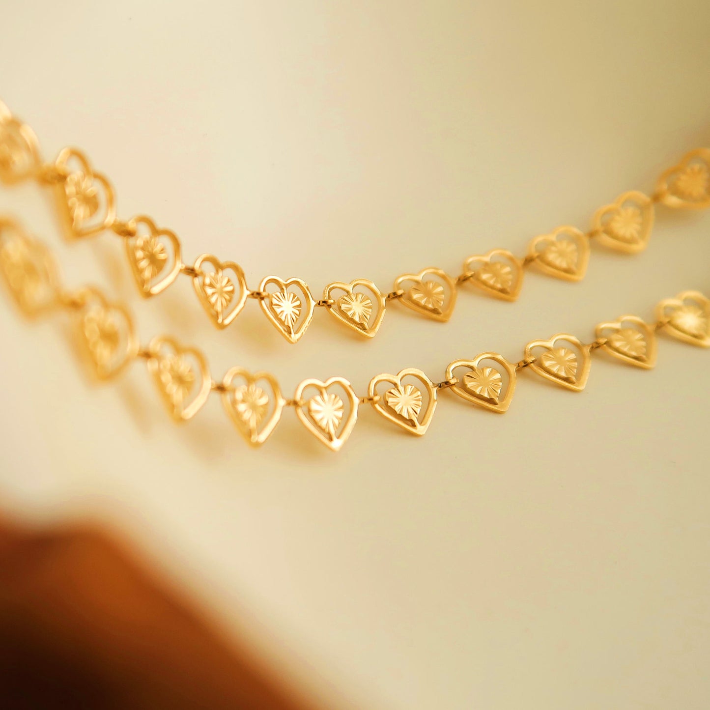 18K Gold Plated Vintage Heart Design Choker