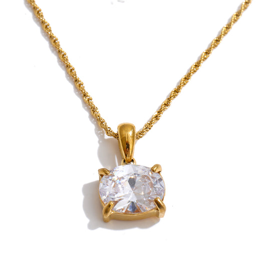 Cushion Cut Solitaire Necklace