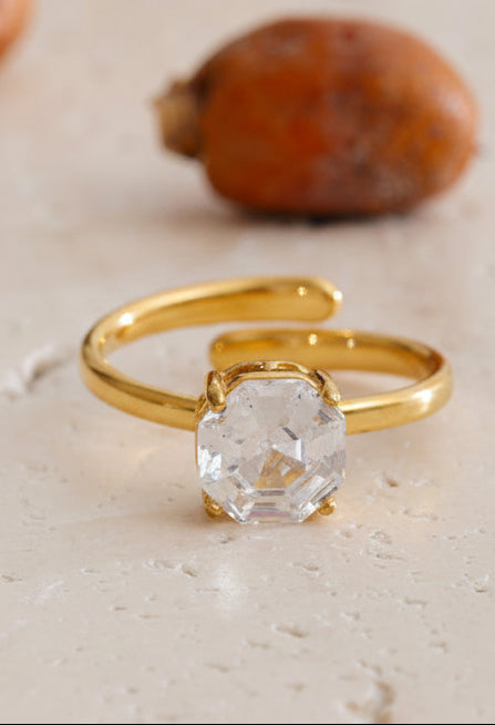 Solitaire Open Band Ring