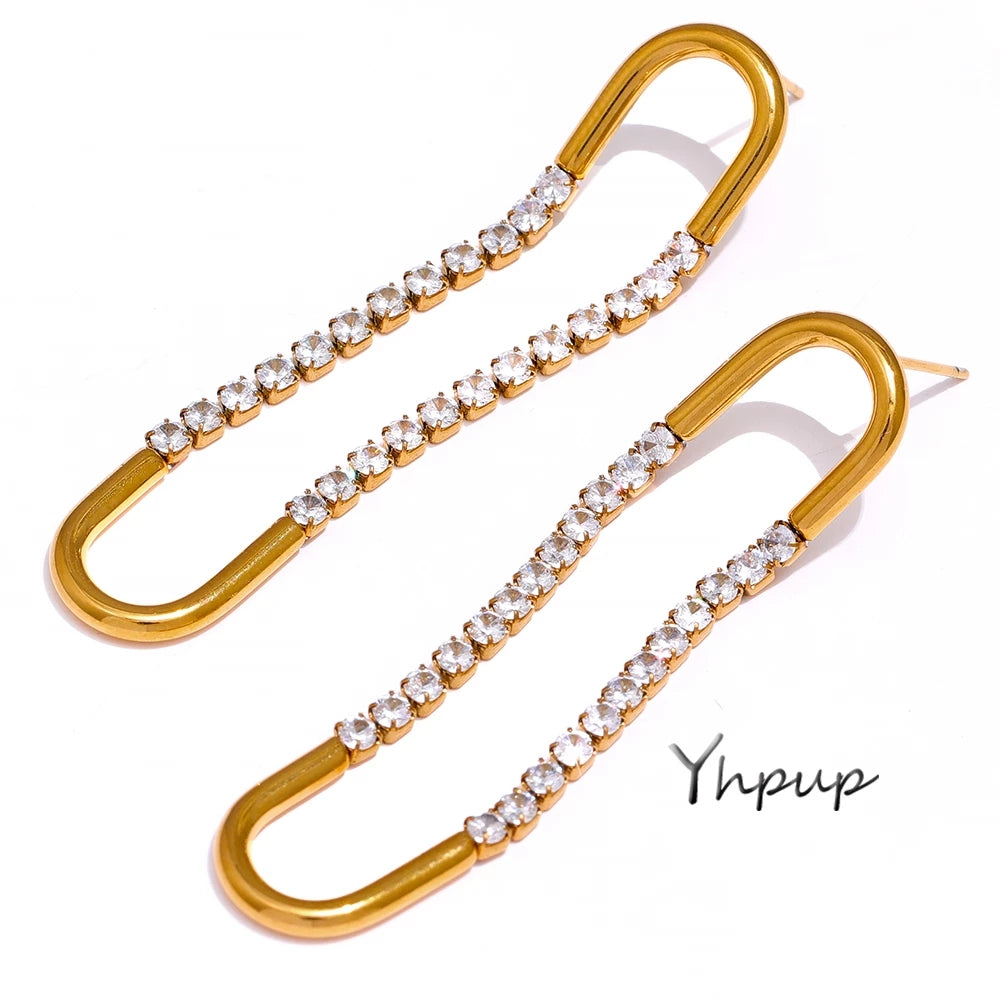 Aurum Edge Drop Earrings