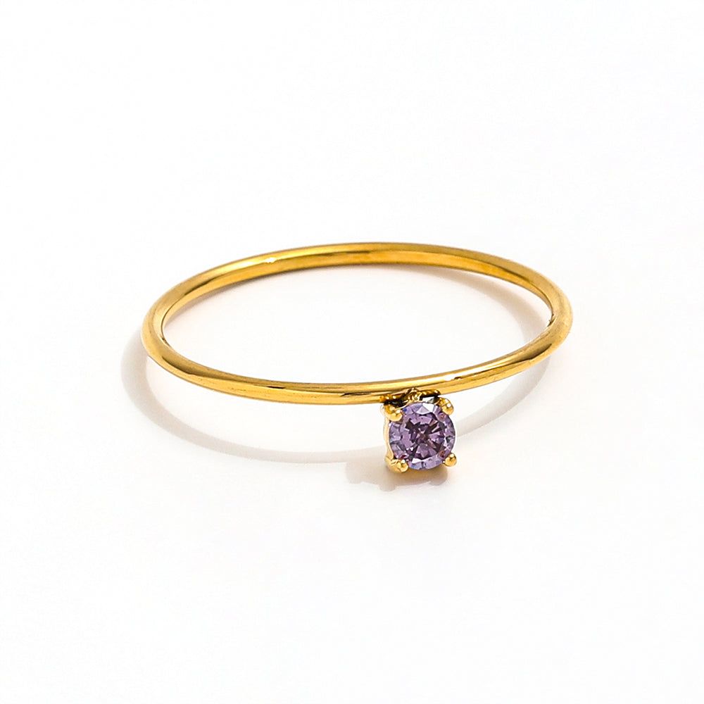Lavender Solitaire Ring — Gold