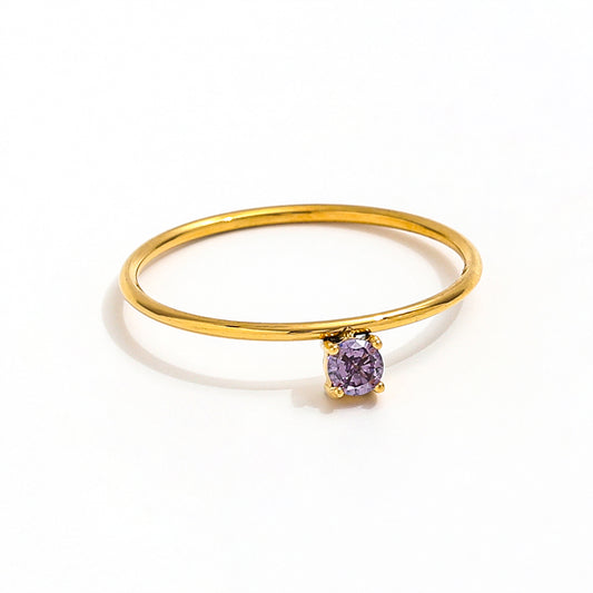 Lavender Solitaire Ring — Gold