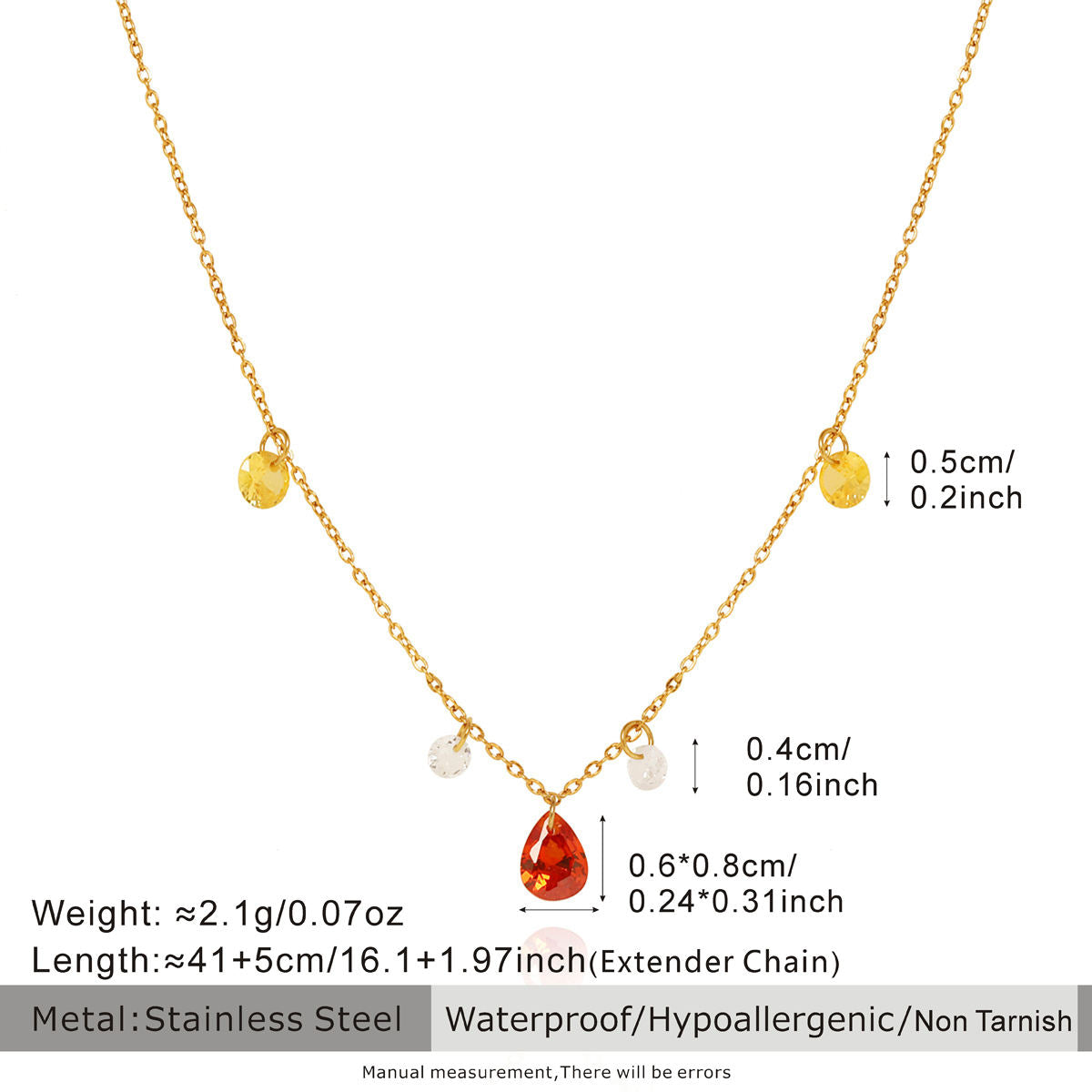 Confetti Charm Drop Necklace