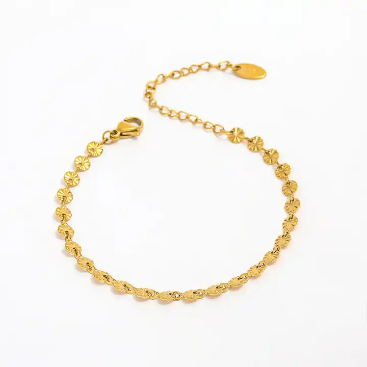 Sunlight Disc Coin Chain Bracelet