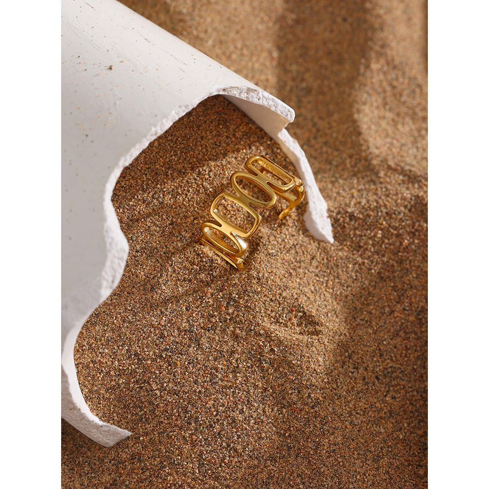 Gold Link Statement Ring