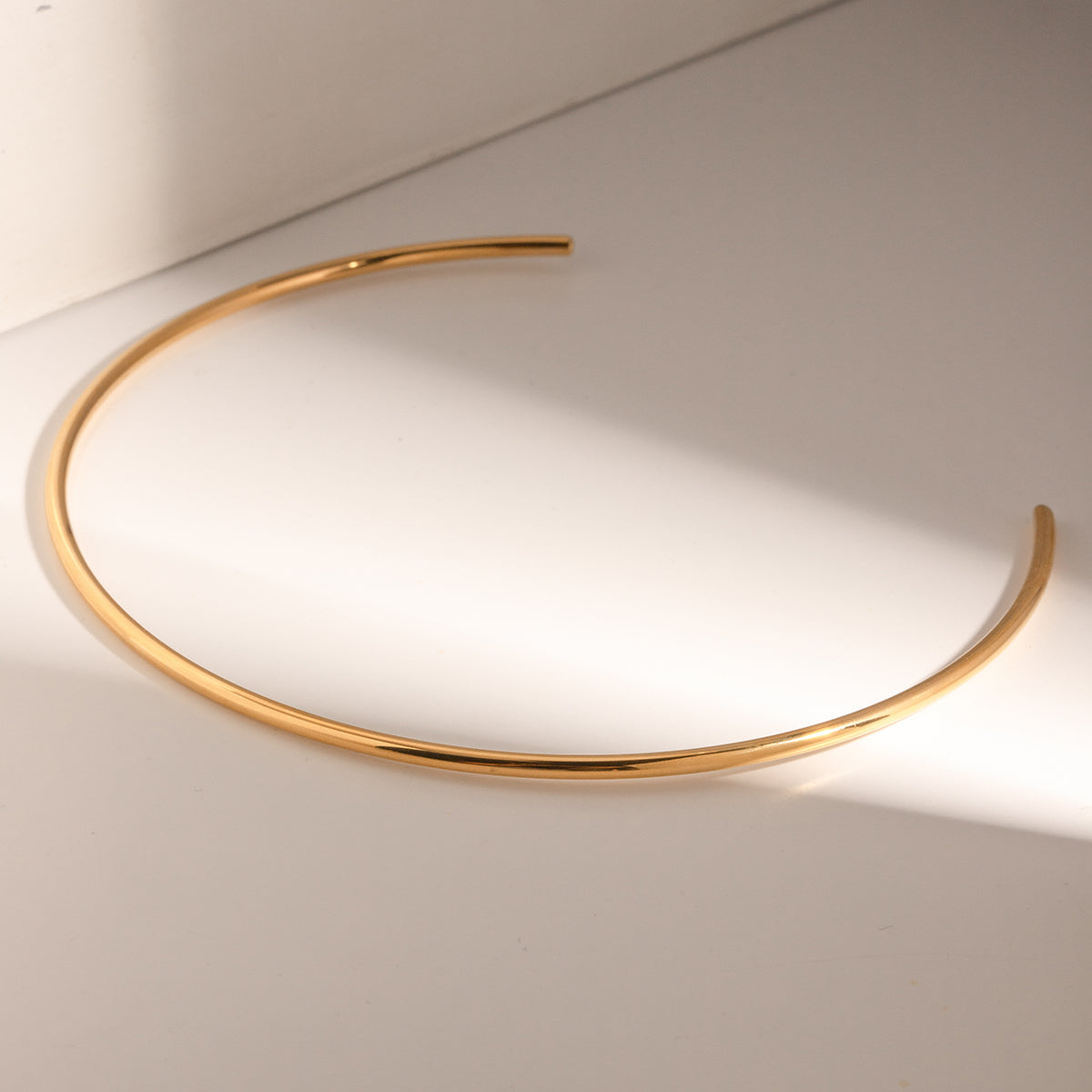 18K Gold Plated 3mm Smooth Collar Neck Choker