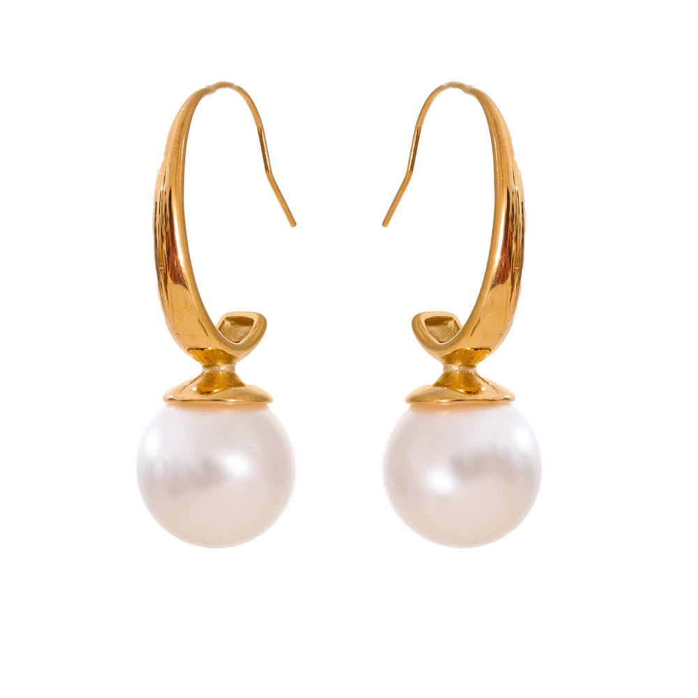 Classic Pearl Drop Hoops