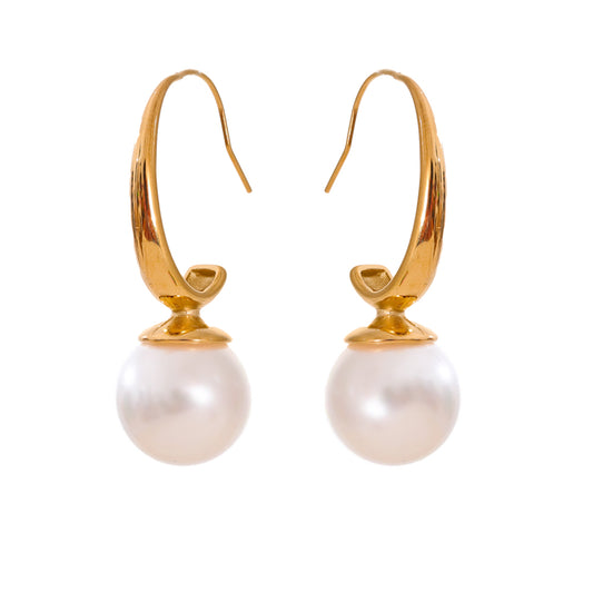 Classic Pearl Drop Hoops