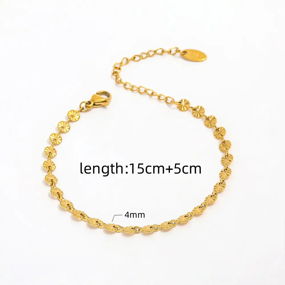 Sunlight Disc Coin Chain Bracelet