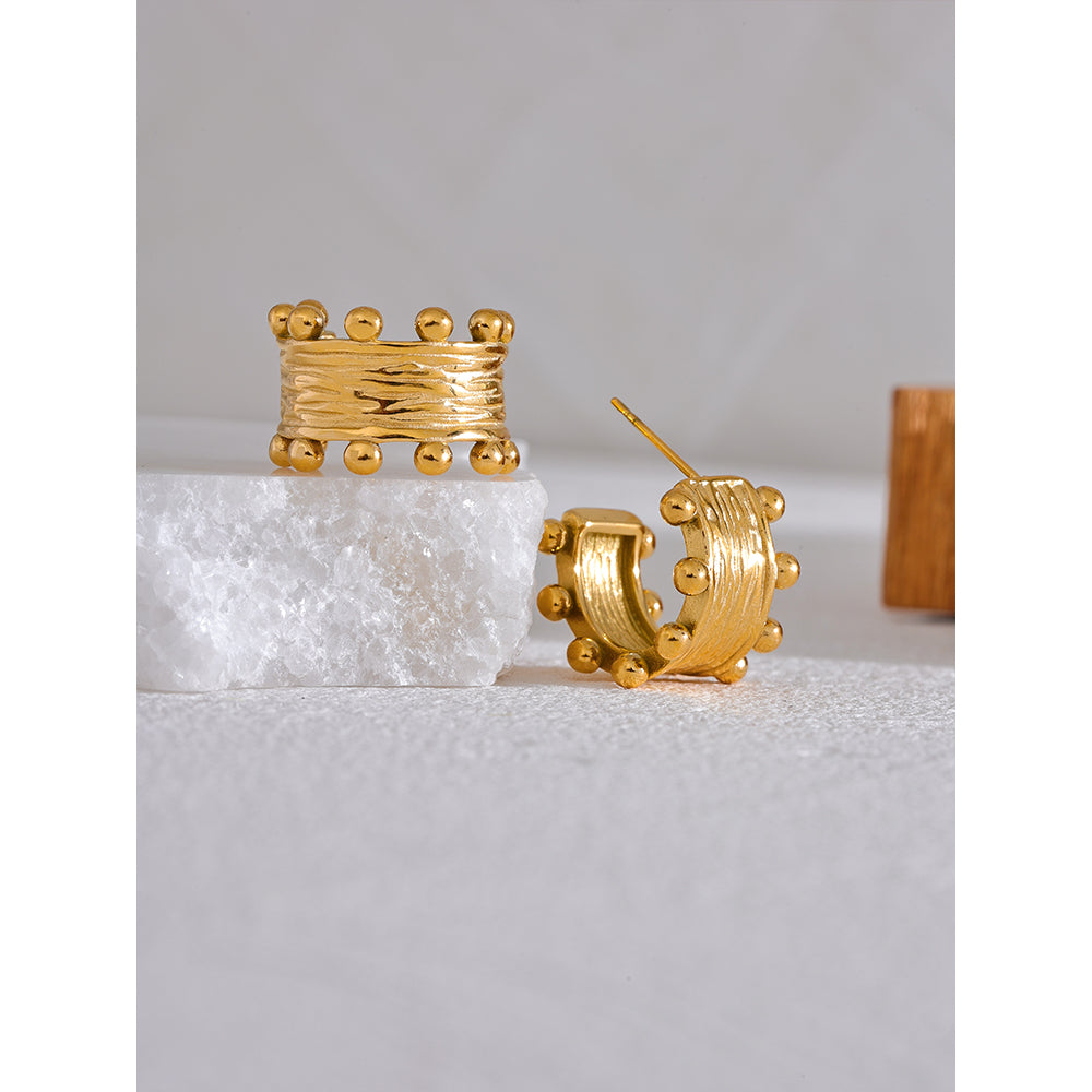 Studded Edge Hoop Earrings