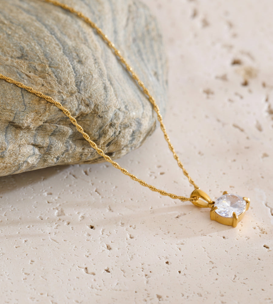 Cushion Cut Solitaire Necklace