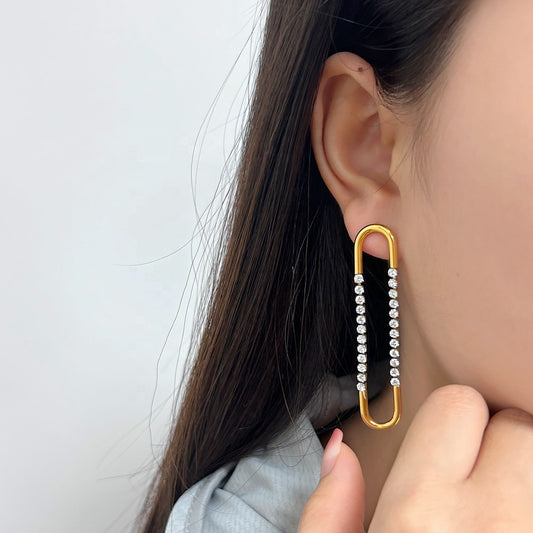 Aurum Edge Drop Earrings