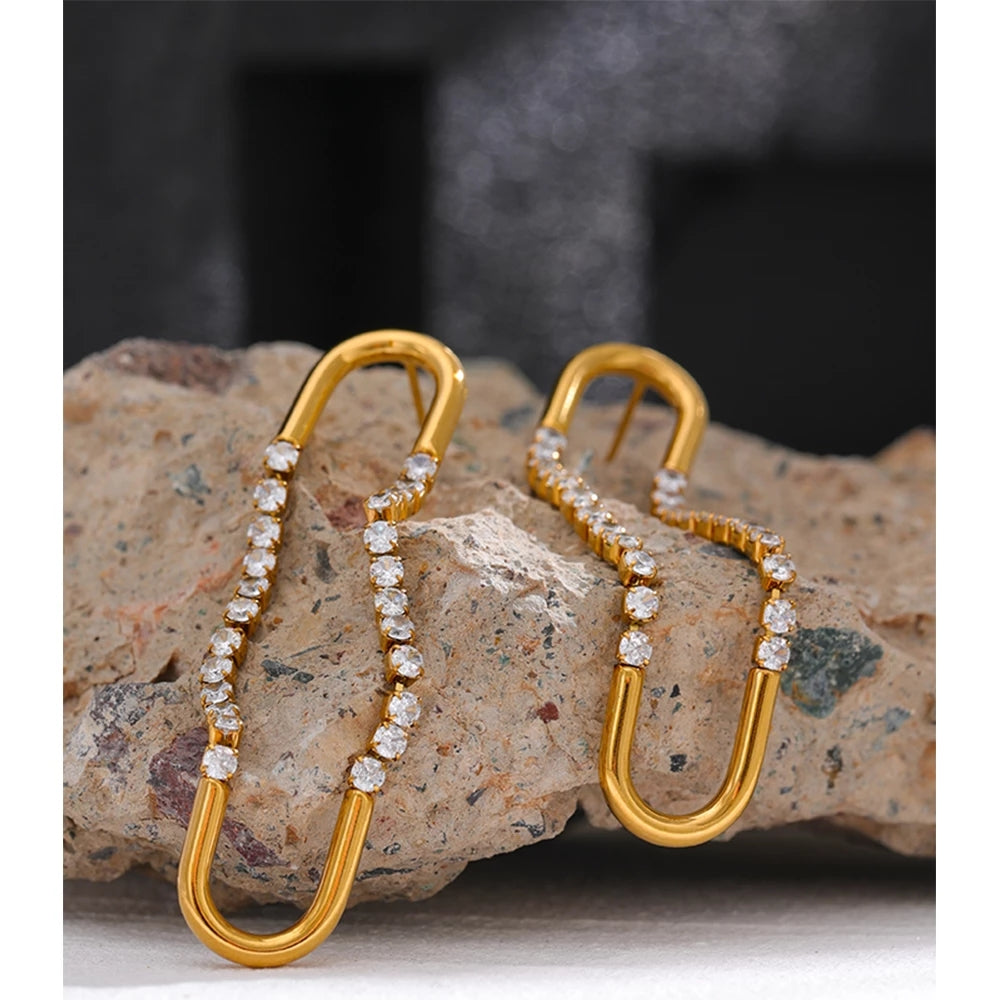 Aurum Edge Drop Earrings