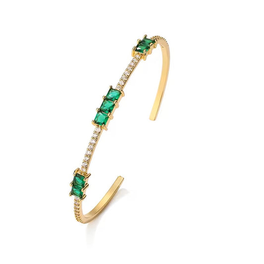 18k Gold Plated Adjustable Bangle Bracelet.