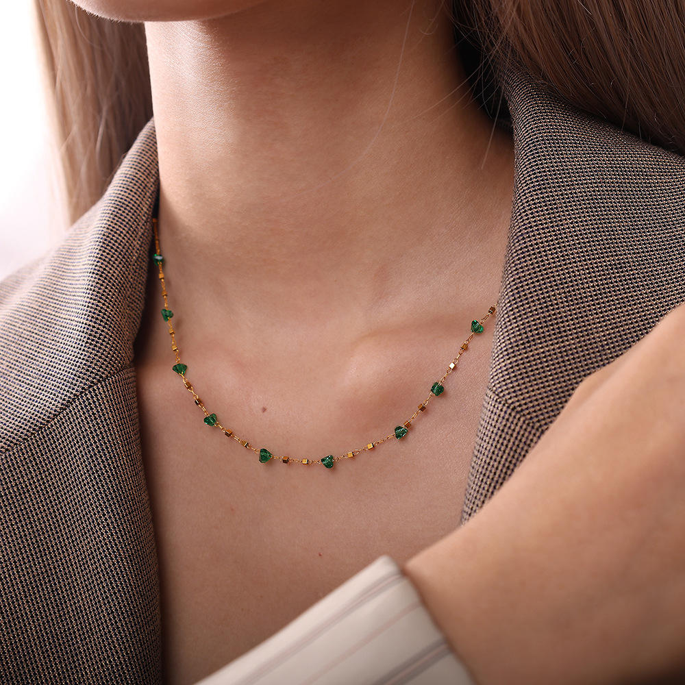 Jardin Emerald Crystal Necklace