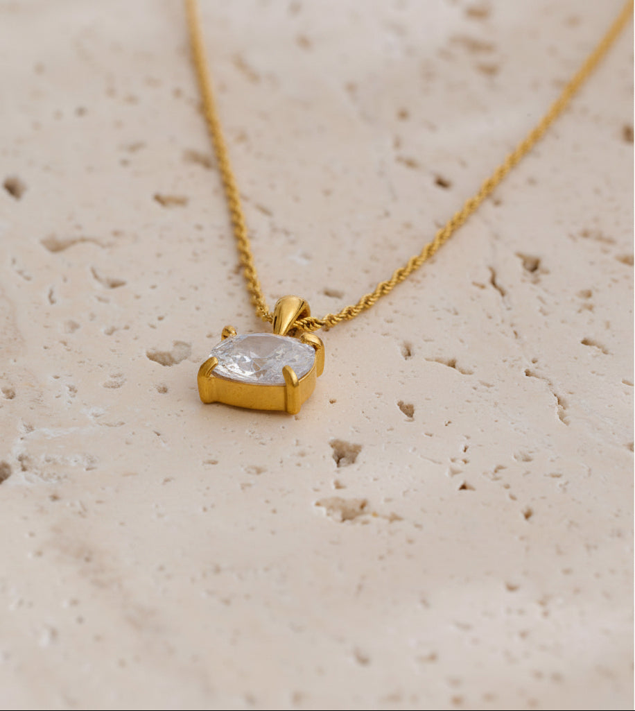 Cushion Cut Solitaire Necklace