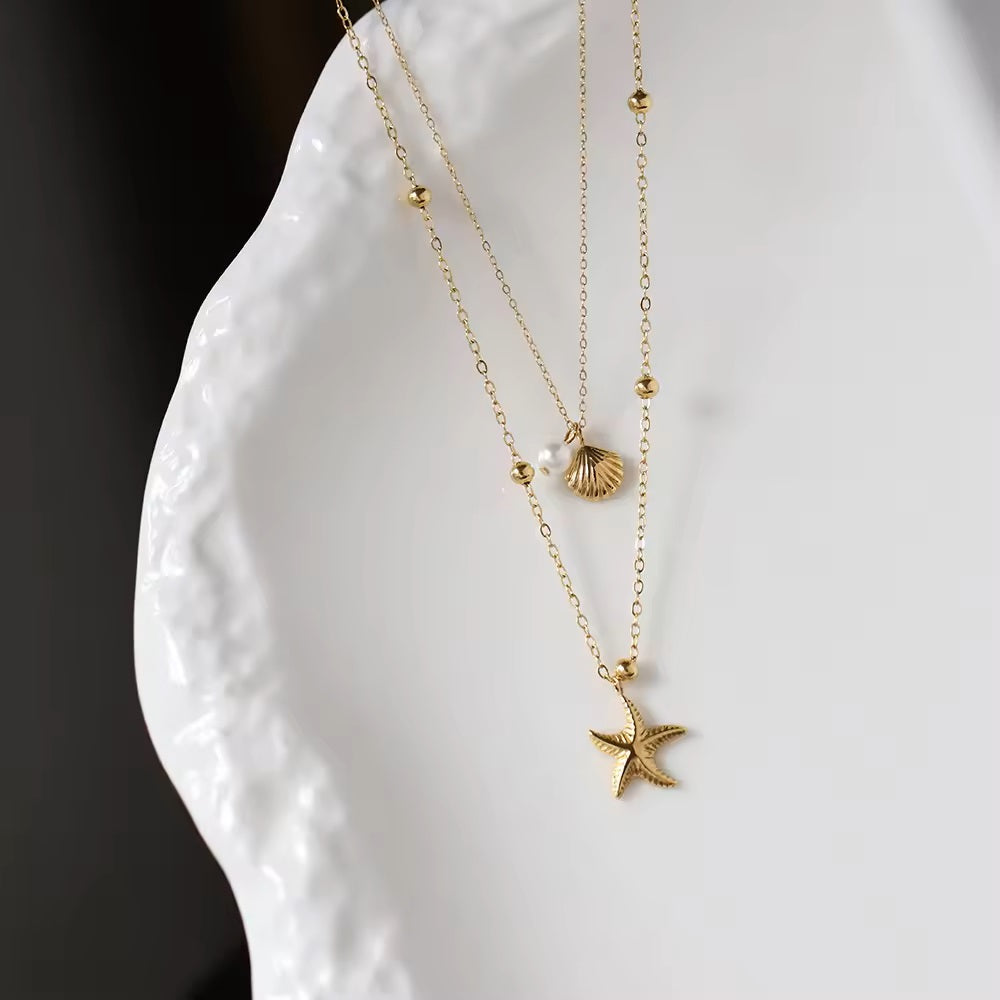Shell & Starfish Layered Necklace