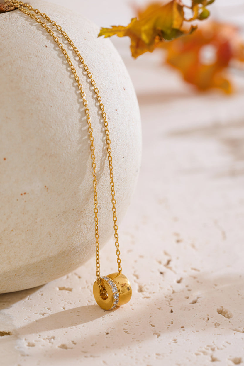 Double Disc Crystal Necklace