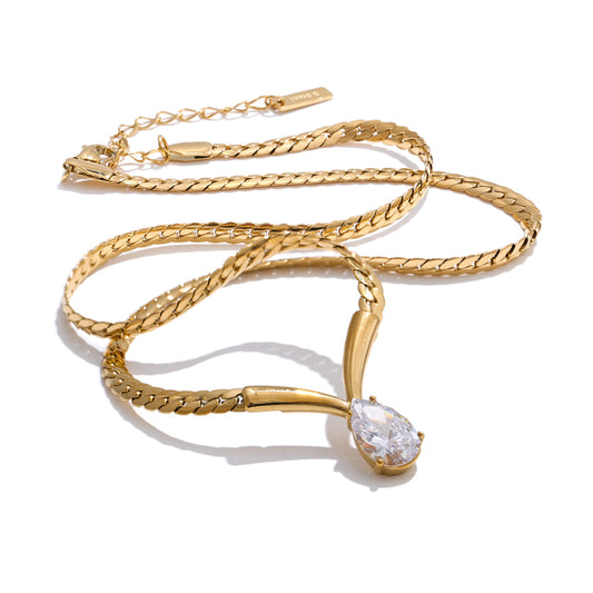 Teardrop Cuban Chain Necklace