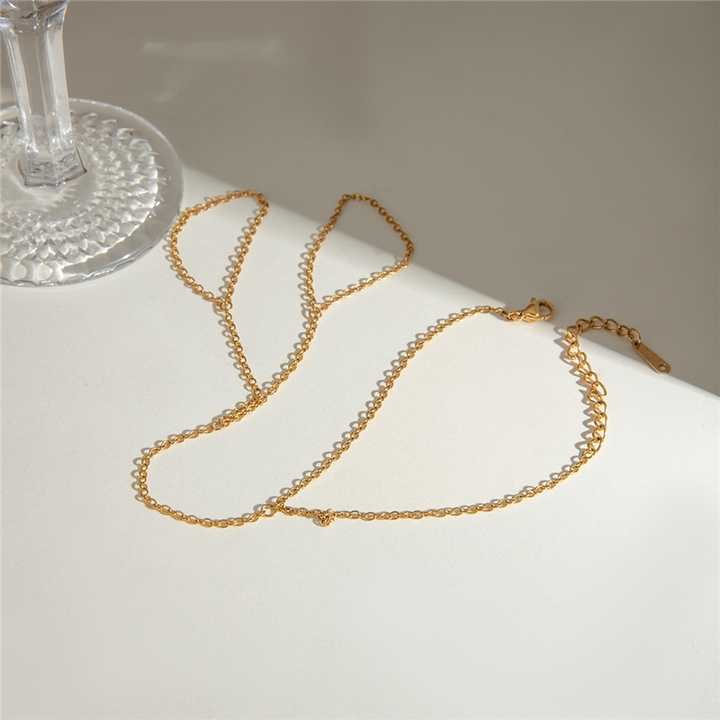 18k Gold Stainless Steel 1.5mm Minimalist Link Finger Chain Bracelet
