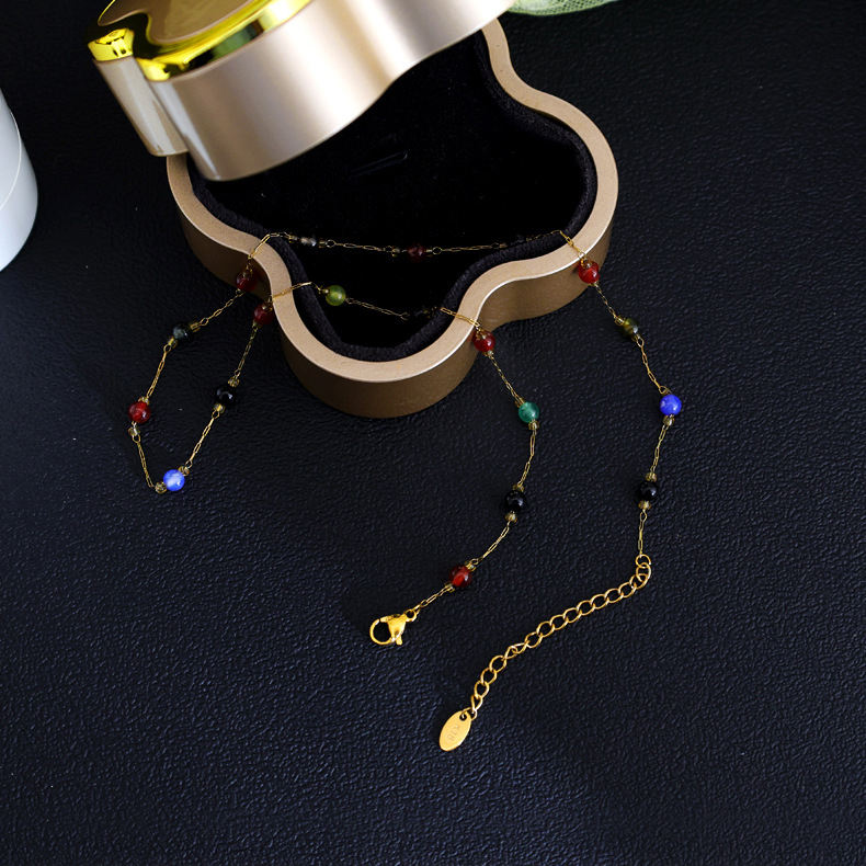 18K Gold Plated Natural Stone Necklace