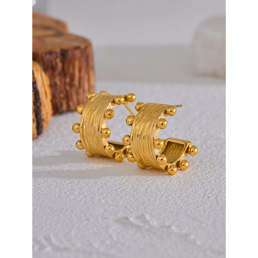 Studded Edge Hoop Earrings