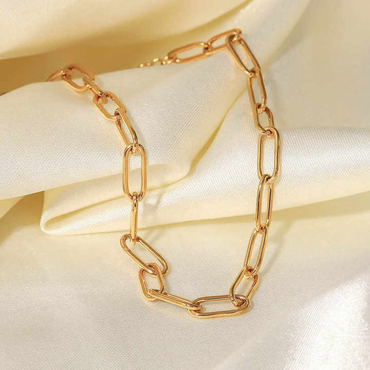 18K Gold Plated Paperclip Link Chain Dainty Anklets