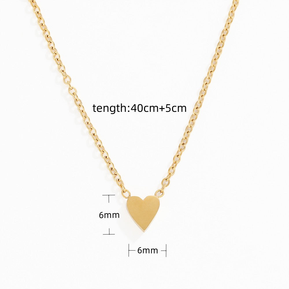 18K Gold Plated Tiny Love Heart Pendant Necklace
