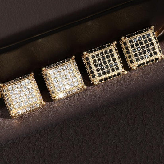 Noir & Blanc Square Studs