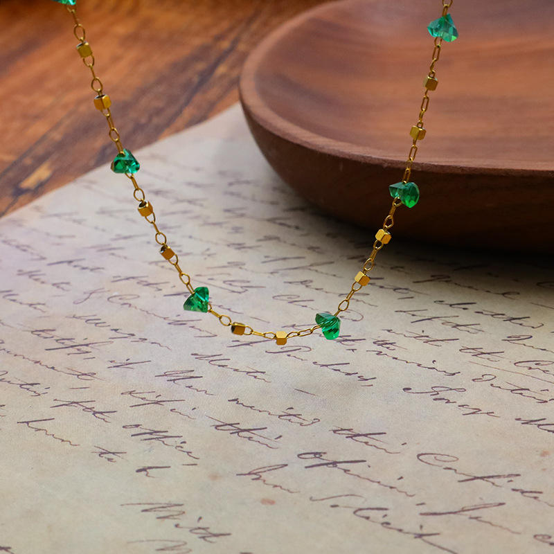 Jardin Emerald Crystal Necklace