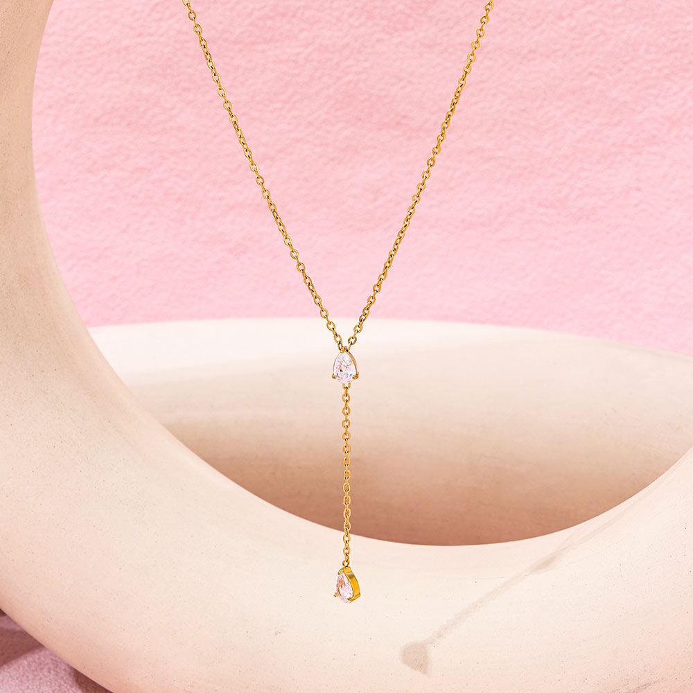Crystal Y-Drop Necklace