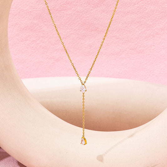 Crystal Y-Drop Necklace