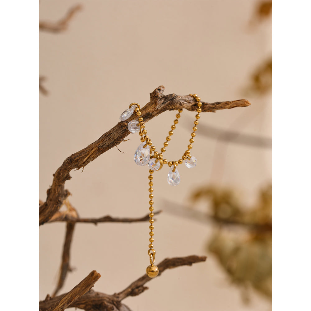 Cascade Crystal Chain Ring