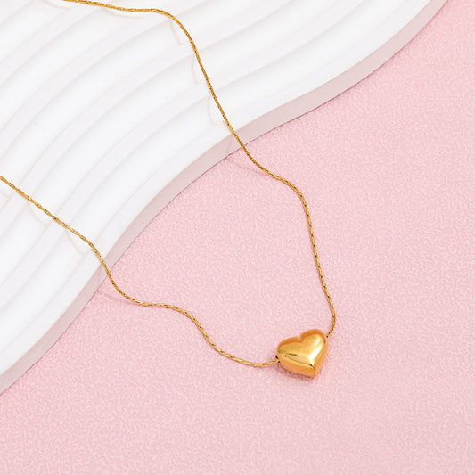 18k Gold Plated Solid Heart Pendant