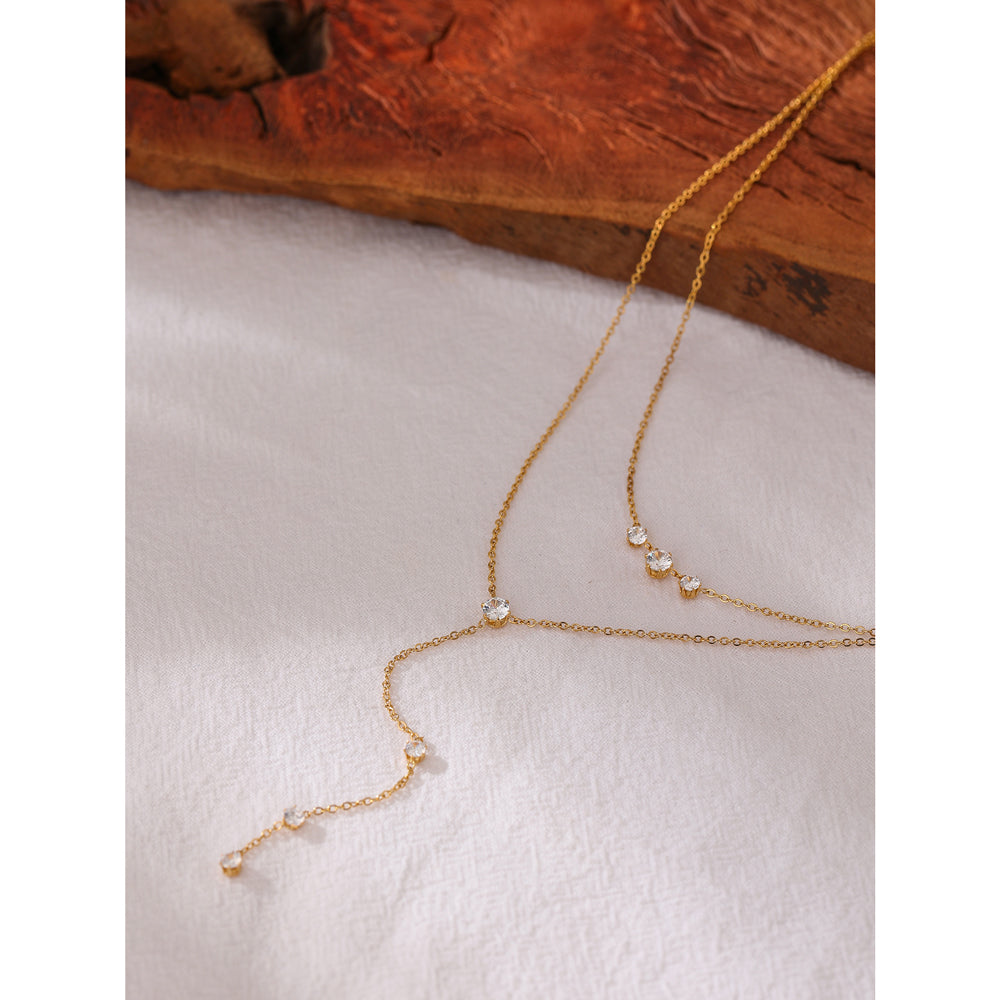 Crystal Drop Lariat Necklace