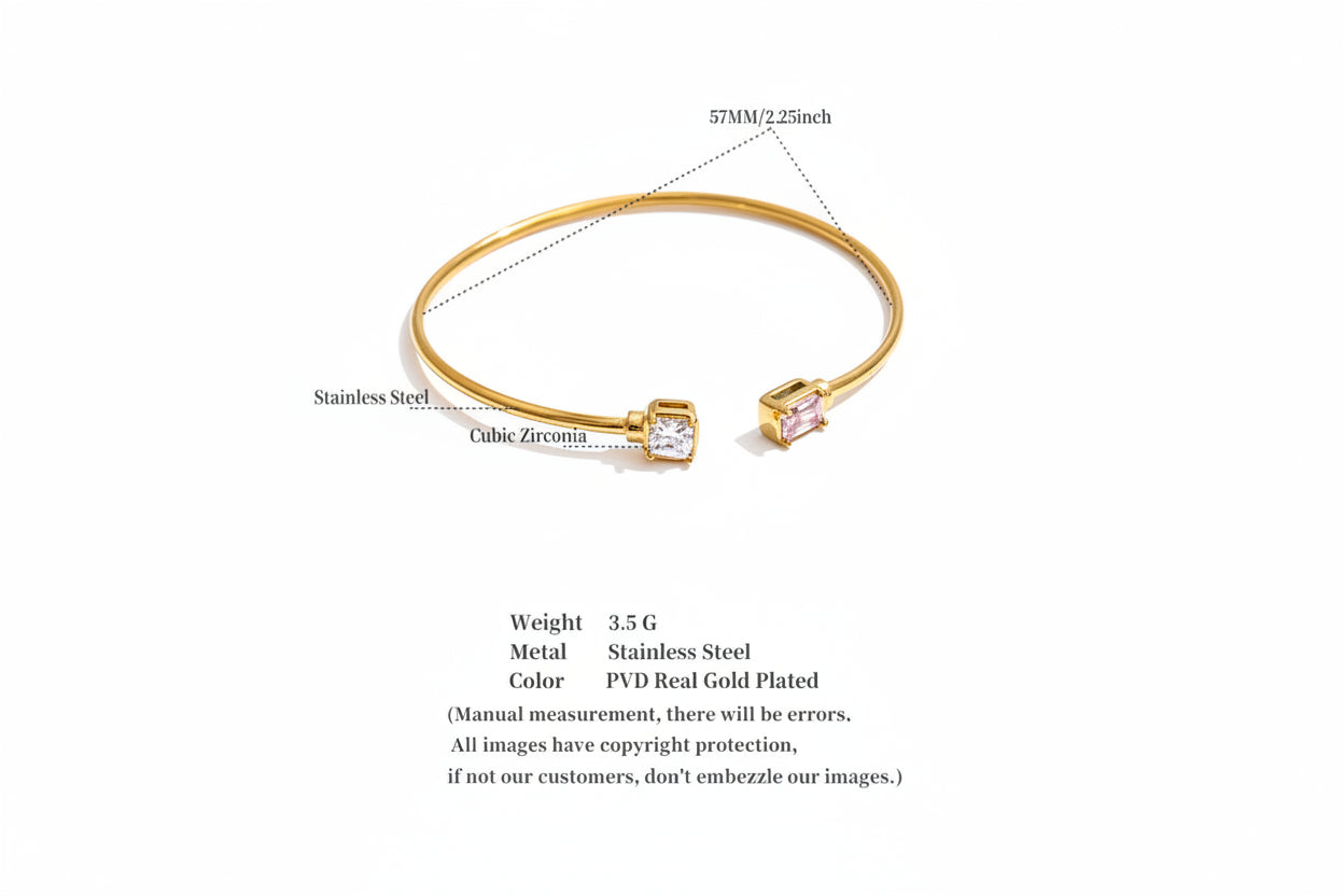 Princess Tip Open Cuff Bracelet