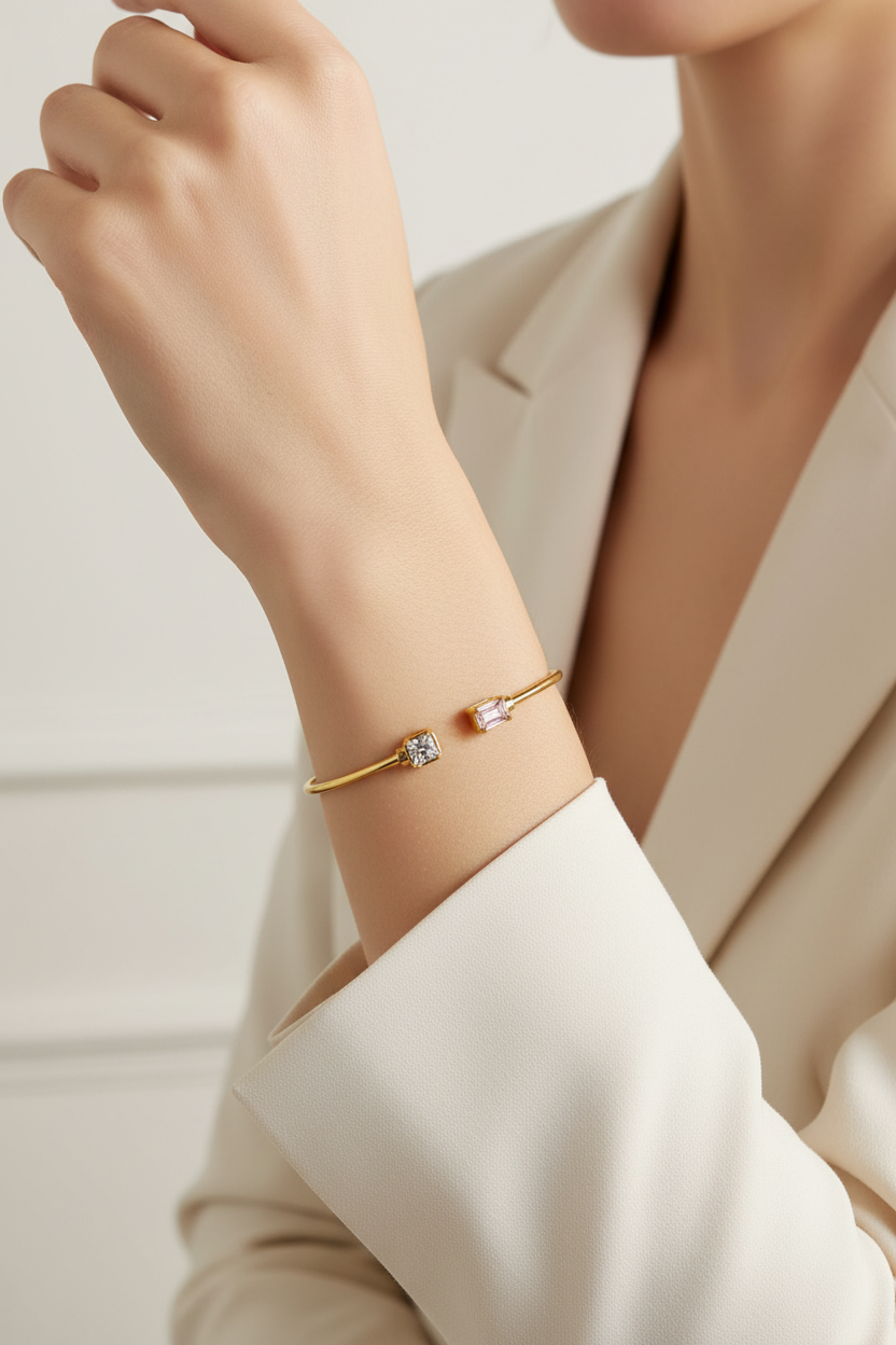 Princess Tip Open Cuff Bracelet