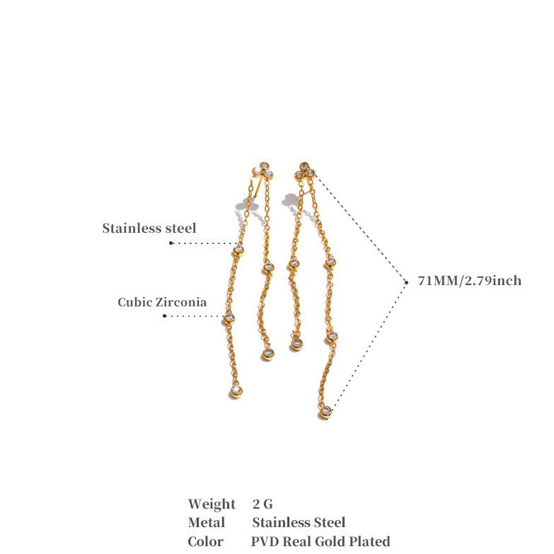 Dual Chain Crystal Drop Hangings