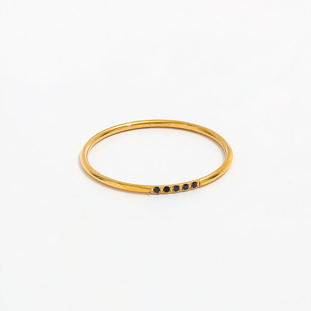 Black Stone Eternity Band Ring